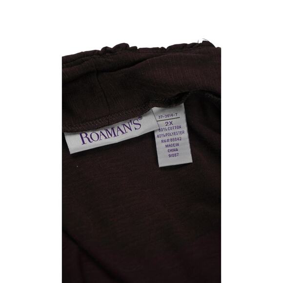 Women's Roaman's Brown Cotton & Polyester Blend Cardigan- Size 2X - Picture 5 of 5